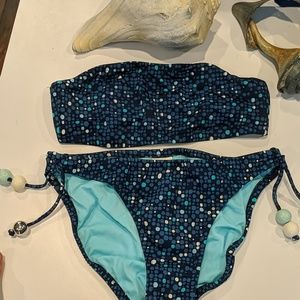 J. Crew Bandeau Polka Dot Bikini Small